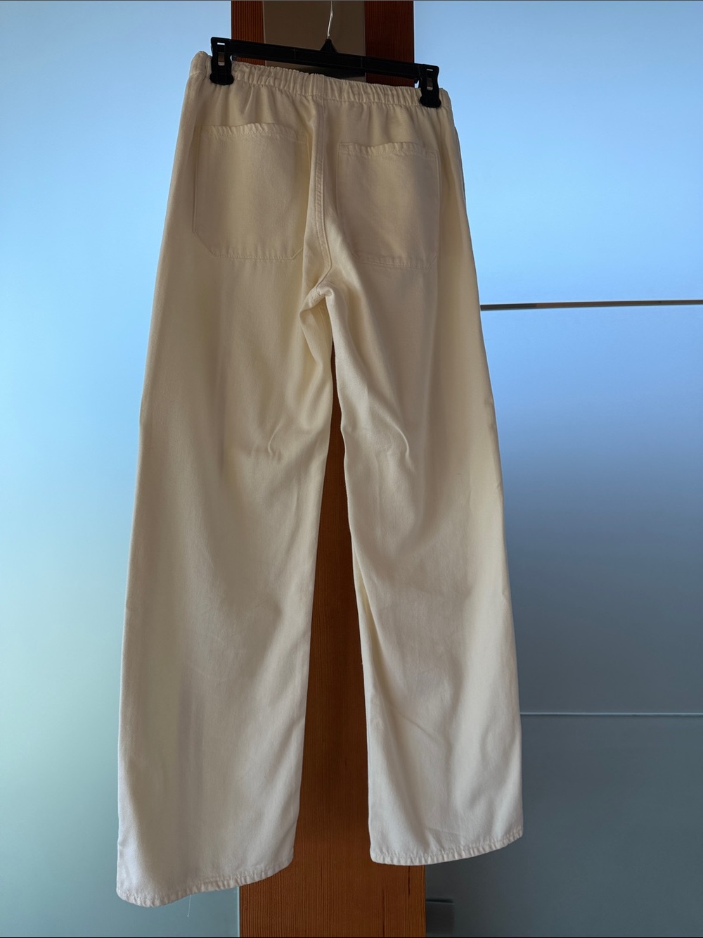 rag & bone Cream Wide-Leg Trousers with Brown Side Stripes - Picture 2 of 4